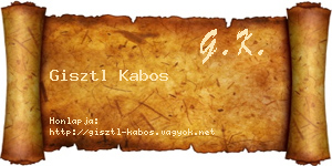 Gisztl Kabos névjegykártya