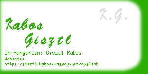 kabos gisztl business card